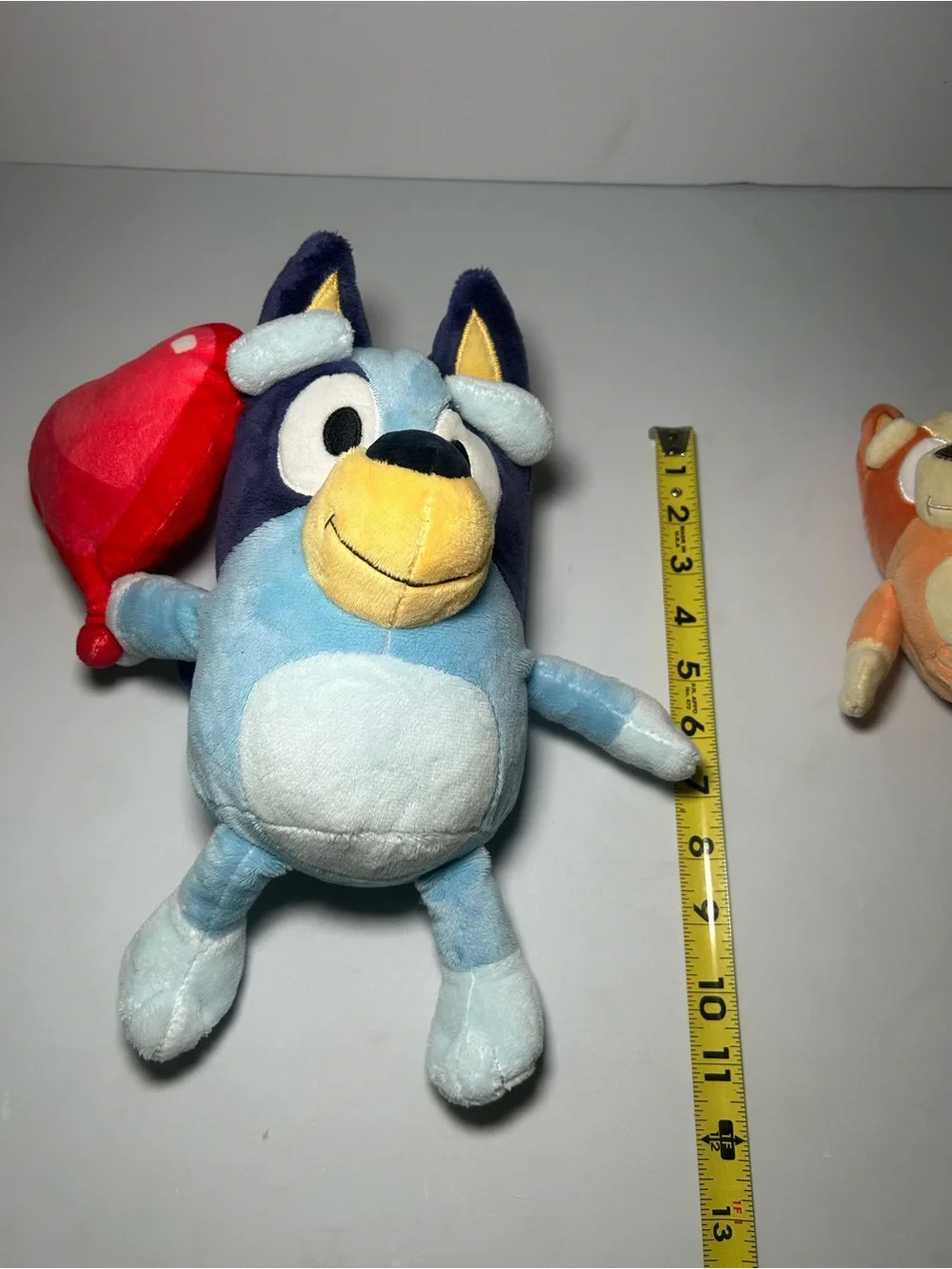 Lucy Plush Bluey Dog with Red Heart Bingo Orange Puppy Set